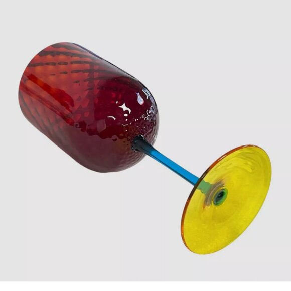 NEW DESIGNER DOLCE & GABBANA CASA MURANO CARETTO RED WINE WATER GLASS GOBLET - Picture 5 of 5